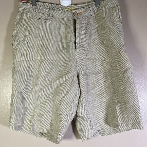 Tommy Bahama Shorts Mens 36 Brown Tan Linen  Relaxed  Preppy Casual Chino - Picture 1 of 16